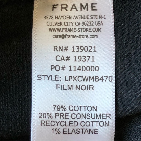 Frame Jeans Mini Boot Slit Film Noir Cut Off Waist Size 31 - Picture 14 of 16